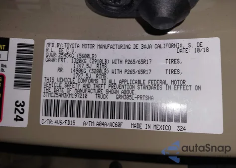 2019 Toyota Tacoma Trd Sport z USA, uszkodzony, nr VIN 3TMCZ5AN3KM197210